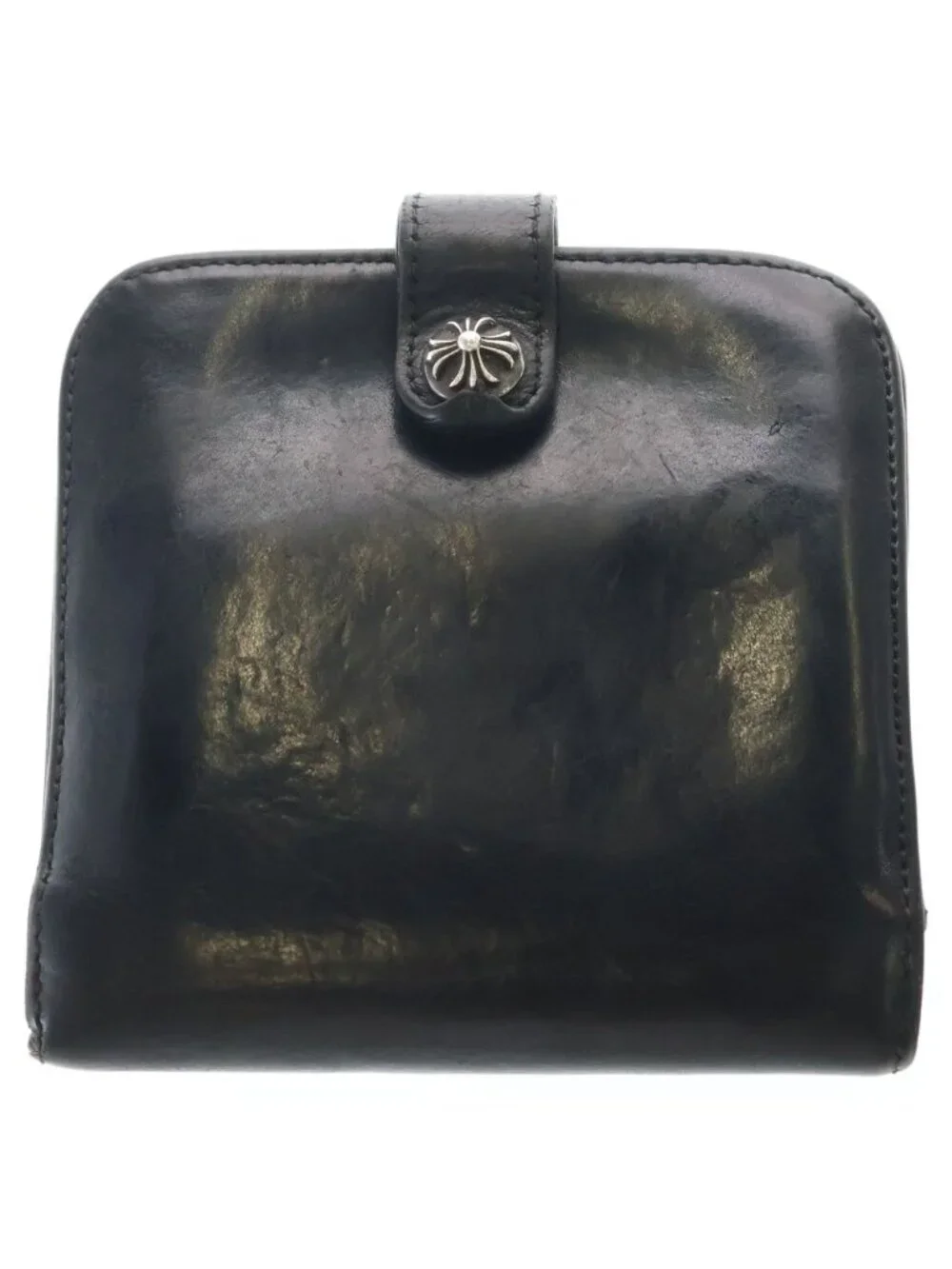 Chrome Hearts SQ Btn Bill Squarebutton Flap Button Wallet Bi Foldwallet Black